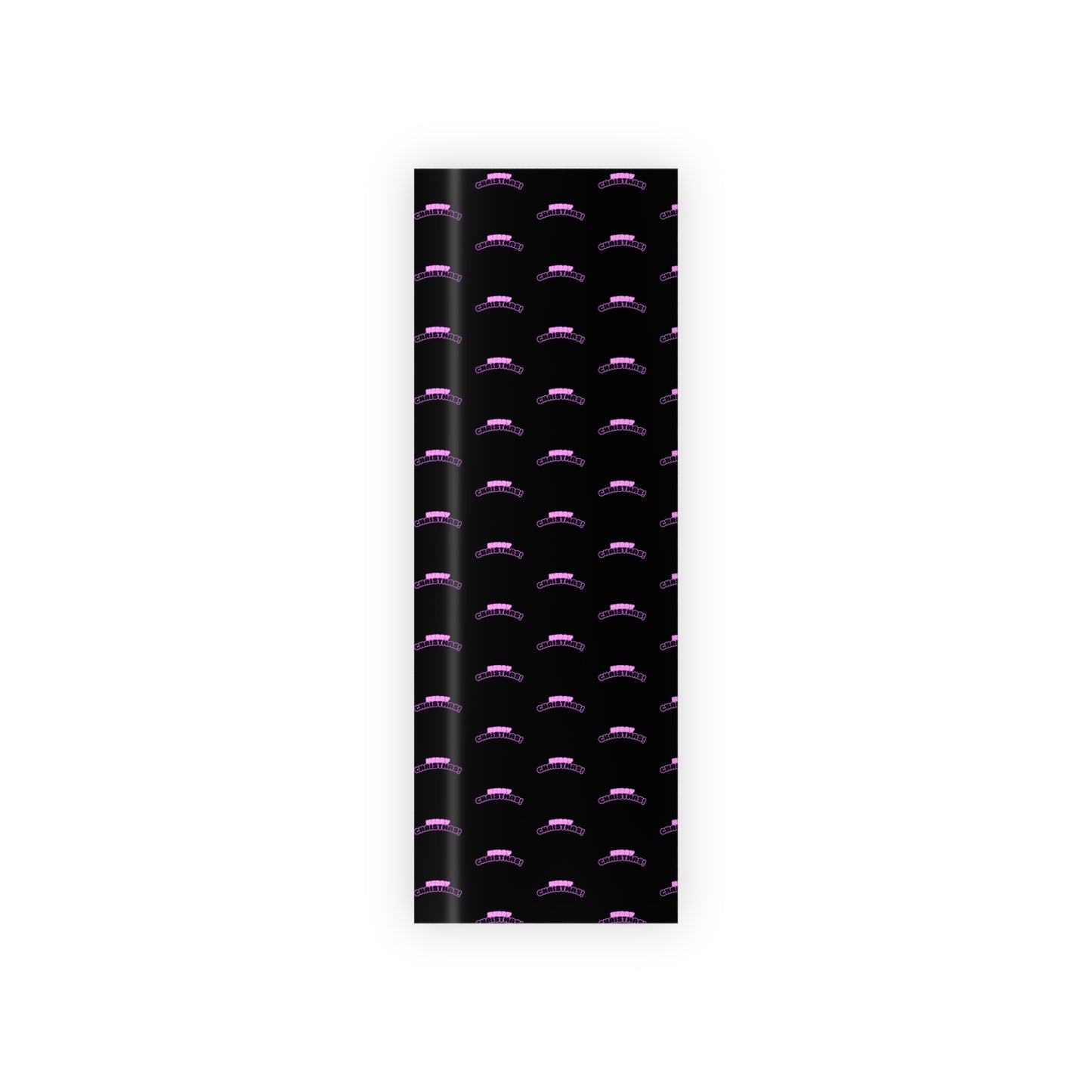 Personalized Christmas Gift Wrapping Paper Roll, Cute Kawaii Pink and Black Merry Holiday Slogan, Festive Gift Wrap, Xmas Present Wrap