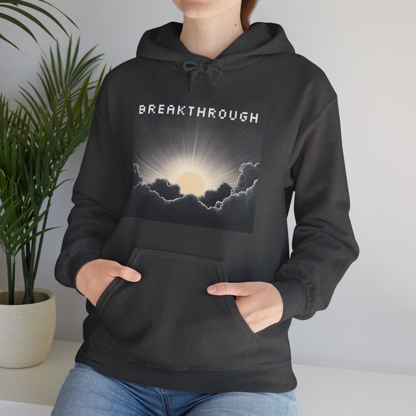 Sun Breakthrough Unisex Hoodie, Clouds Quote Sweatshirt, Inspirational Pullover, Slogan Jumper, S-3XL